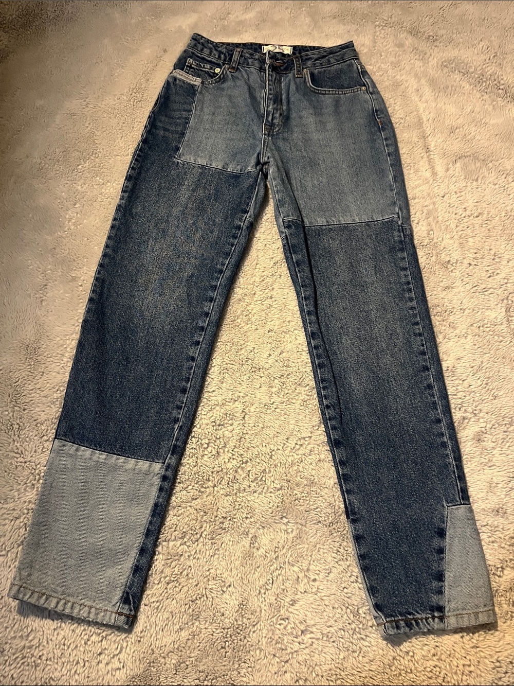 We The Free Women's Patchwork Straight-Leg Jeans - Denim Blue